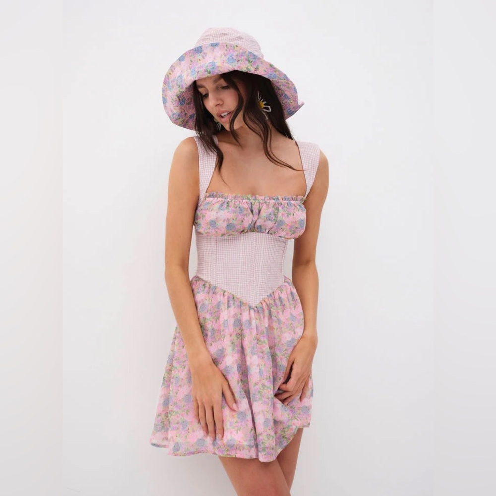 For Love & Lemons Brenna Mini Floral Dress Size Medium NWT